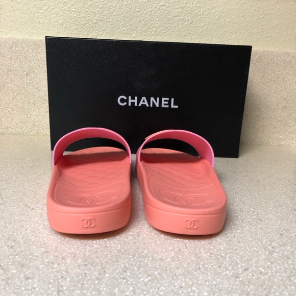 CHANEL CC Slide Sandal Mule Orange/Pink Sz 41 - Picture 6 of 8